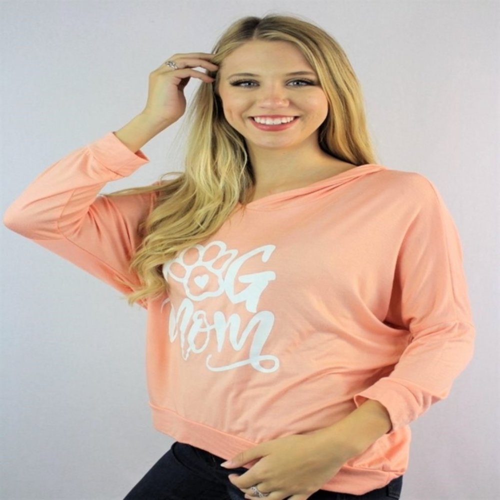 Women's 3/4th Sleeve "Dog Mom" Hoodie